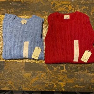 Long sleeve crew cable knit sweaters
